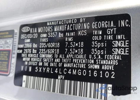 2021 Kia Sorento S from USA, damaged, VIN 5XYRL4LC4MG016102